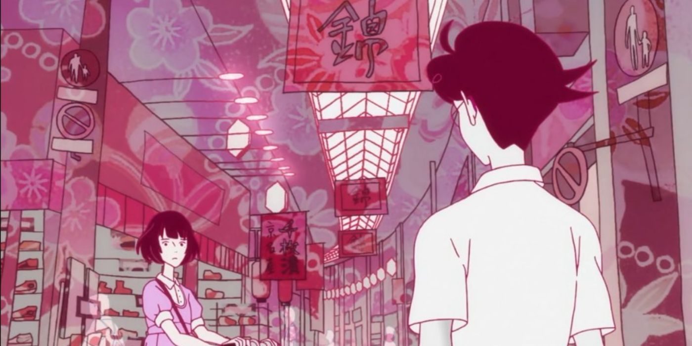 Watashi and Akashi in market from The Tatami Galaxy