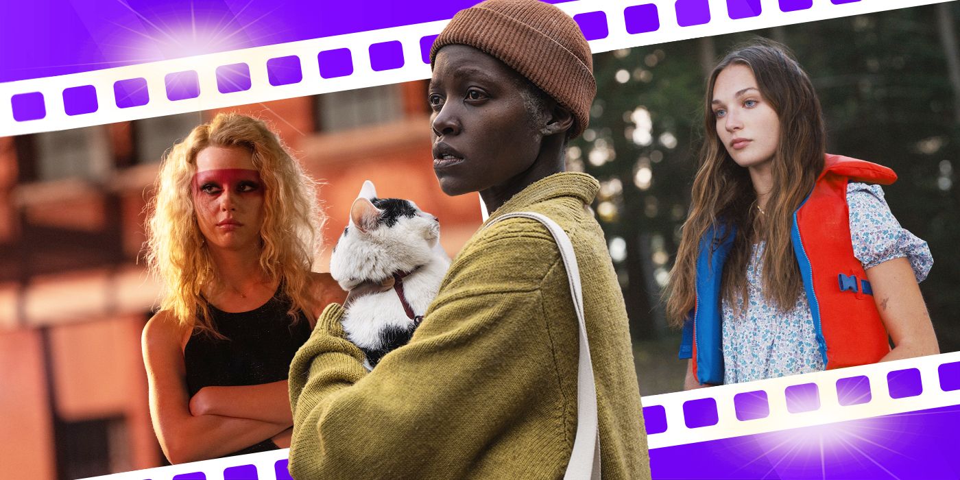 A custom image featuring Lupita Nyong'o holding a cat from A Quiet Place Day One and others.