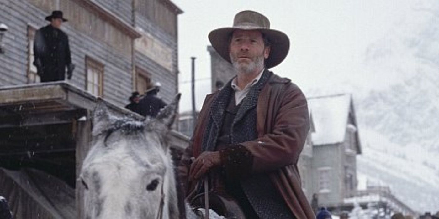 Peter Mullan as Daniel Dillon on horseback in 'The Claim'