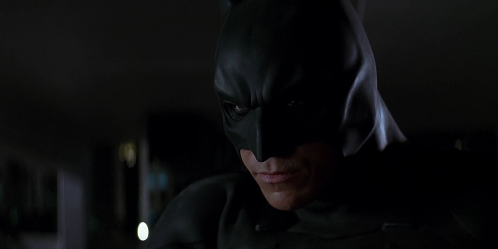 Batman, played by Christian Bale, looks menacing in 'The Dark Knight'.