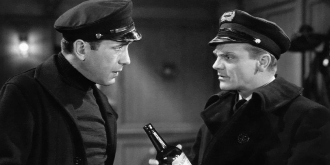 James Cagney&rsquo;s Eddie talking to Humphrey Bogart&rsquo;s George in The Roaring Twenties