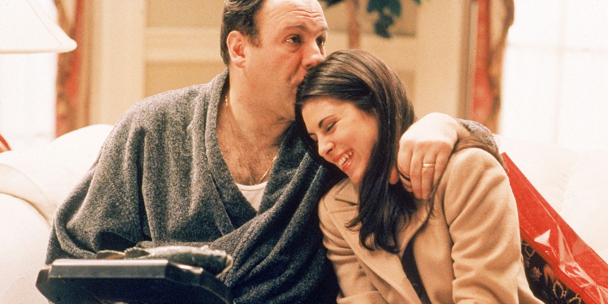 Tony and Meadow on Christmas in 'The Sopranos'