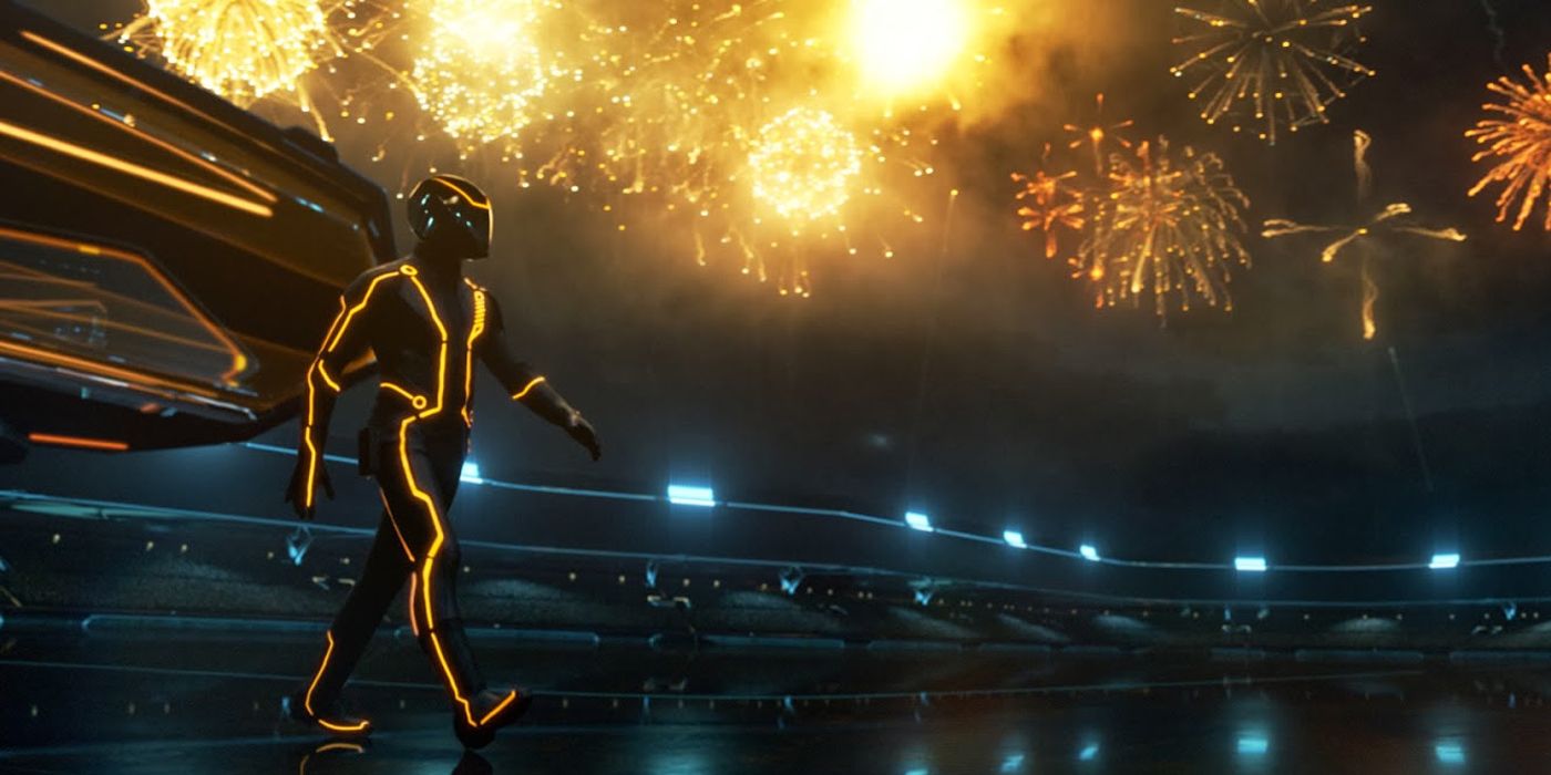 C.L.U. enters the arena in Tron: Legacy