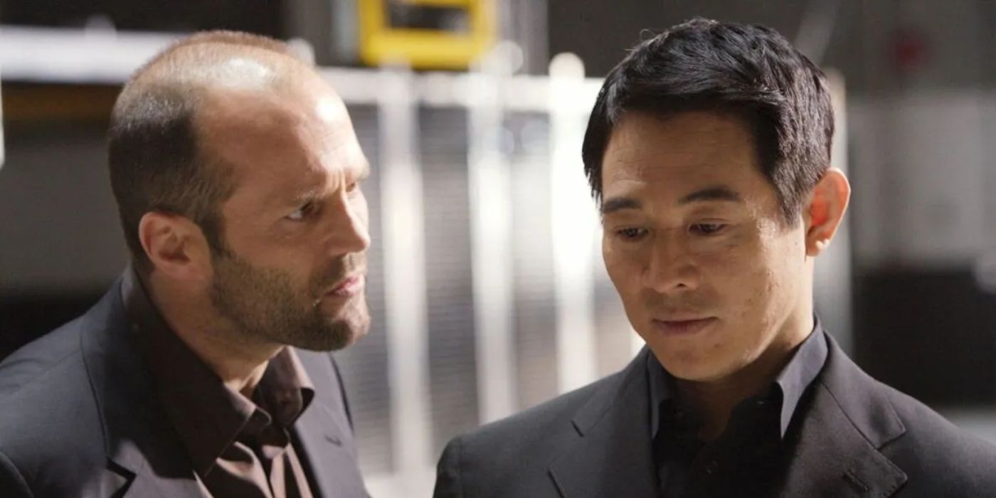 Jason Statham and Jet Li have a serious conversation in War (2007).