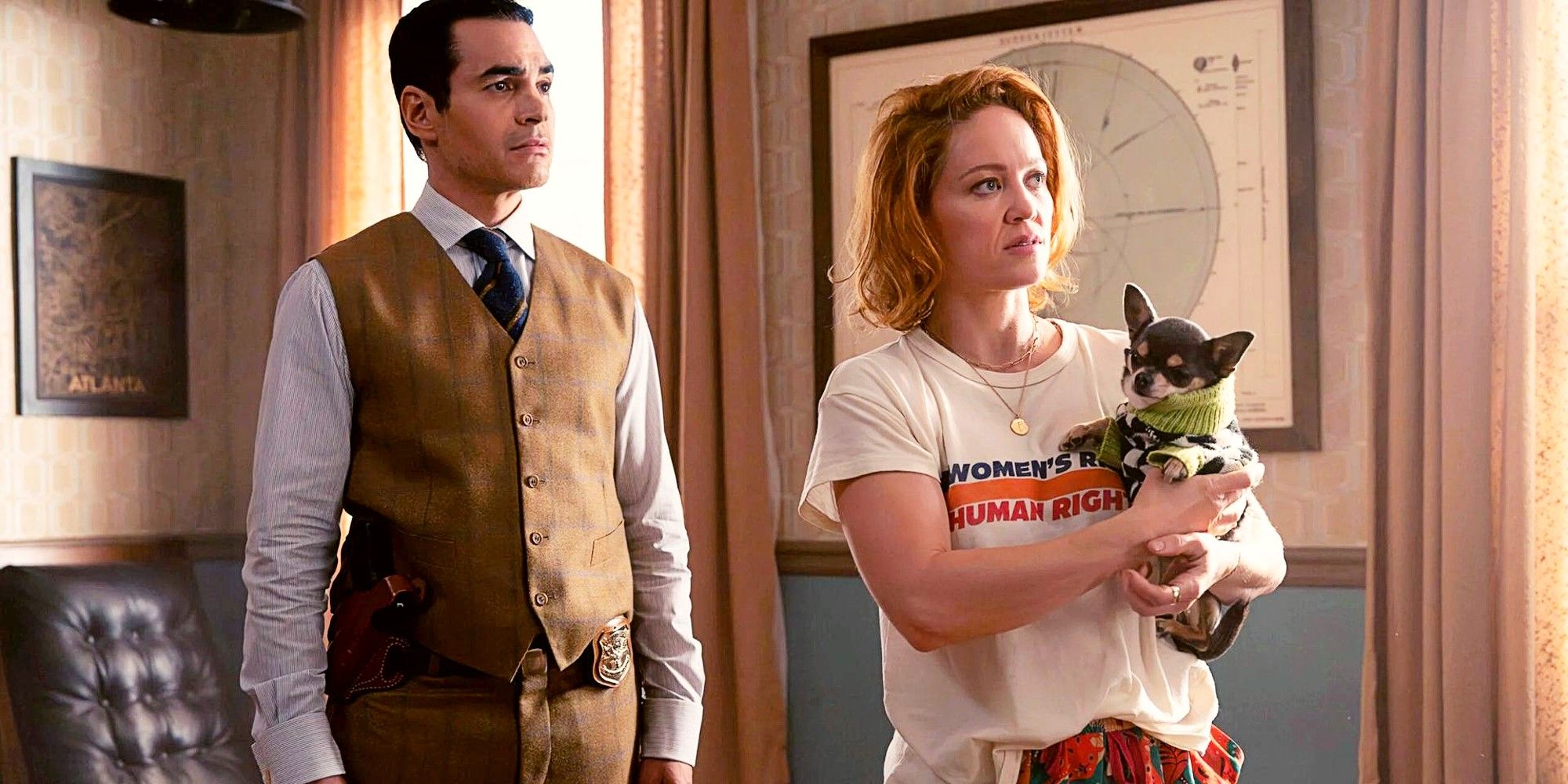 Will Trent, Angie Polaski, and Betty the chihuahua in Will Trent Season 2