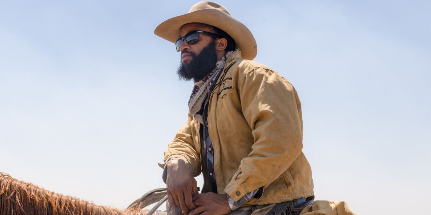 Denim Richards (Colby) on horseback in Yellowstone Season 5 Episode 6