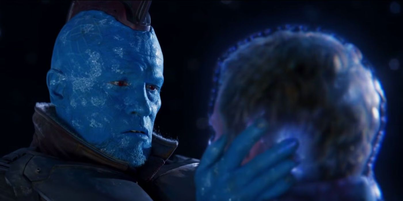 Yondu holding Star-Lord as he dies in Guardians of the Galaxy Vol. 2