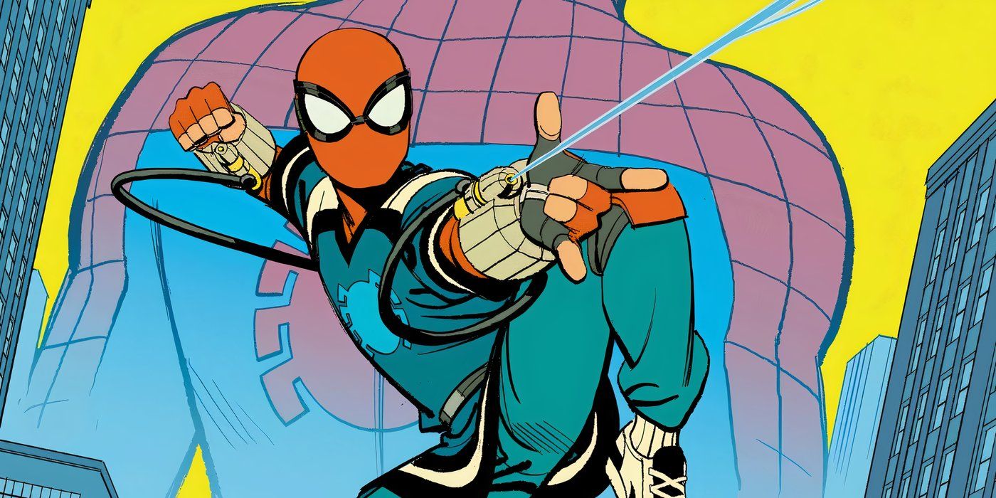 Spider-Man slinging a web in 'Your Friendly Neighborhood Spider-Man'