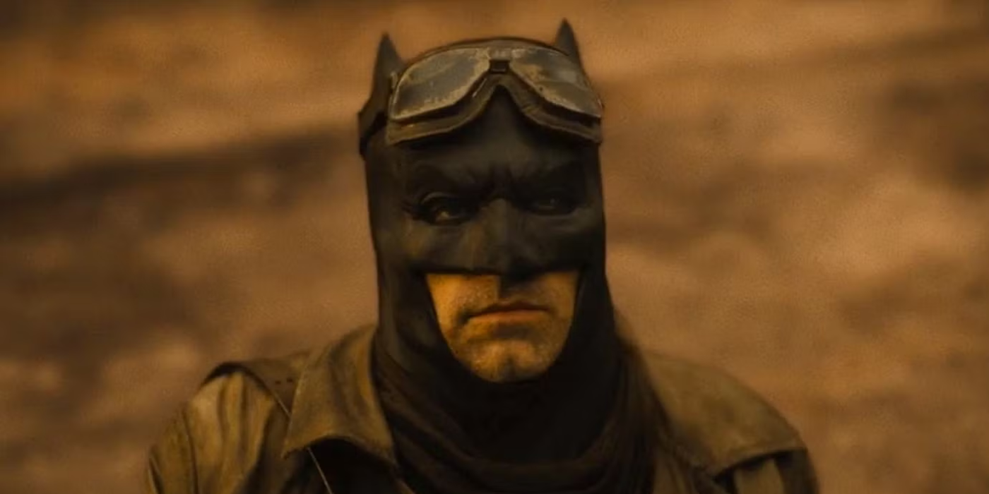 Knightmare Batman looking up in Zack Snyder's Justice League