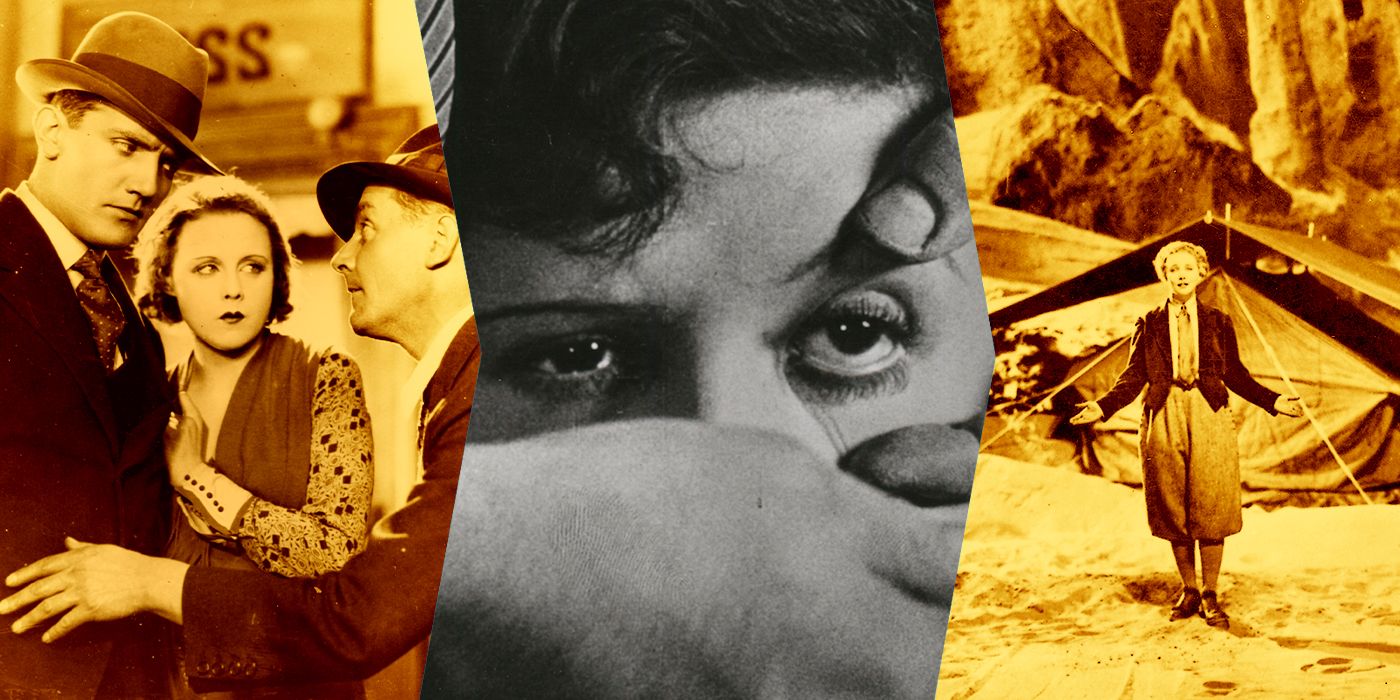 Blended image showing characters from Blackmail, Un Chien Andalou, and Woman in the Moon