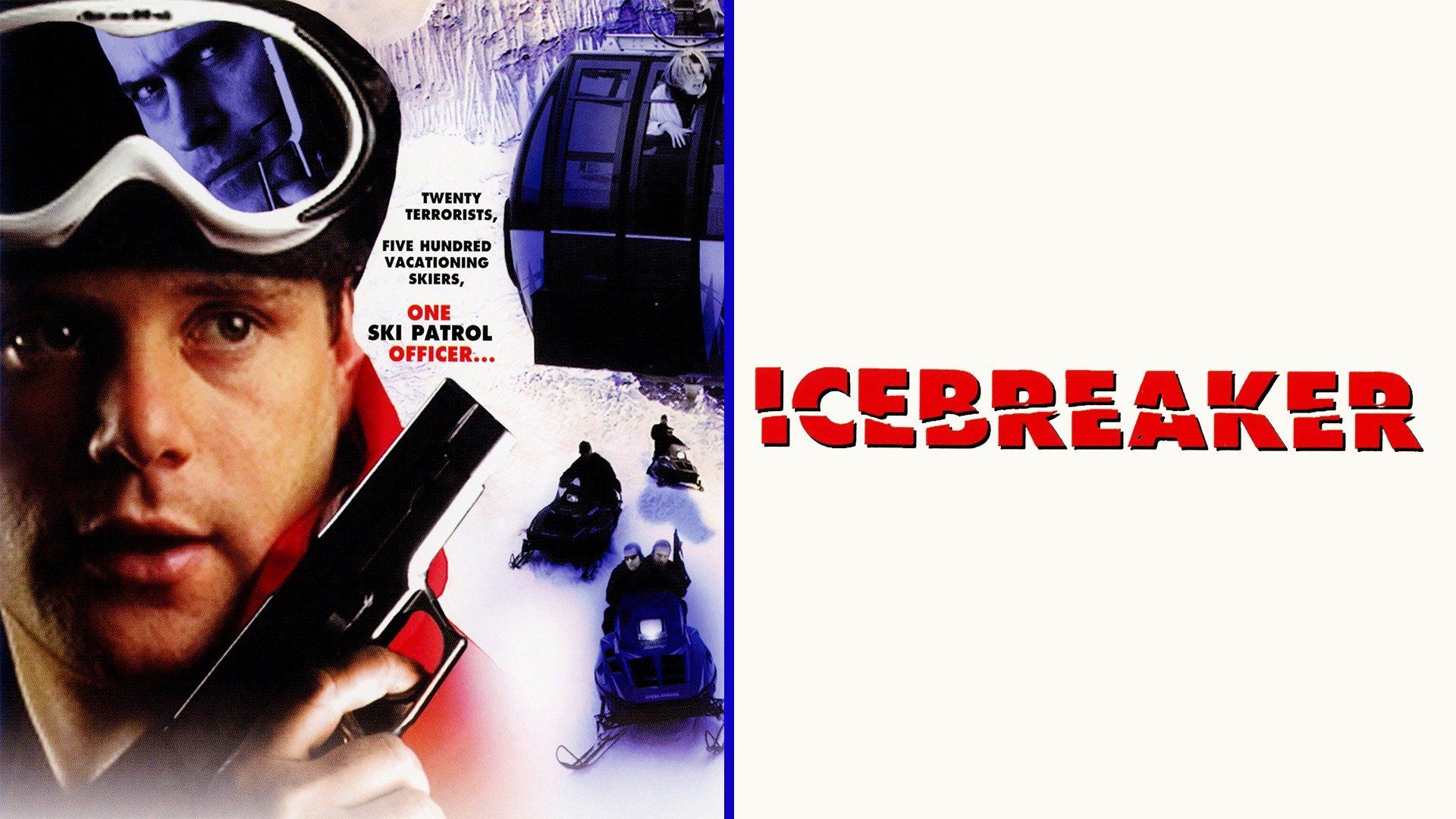 Sean Astin with ski goggles and a gun in promo art for &lsquo;Icebreaker&rsquo;