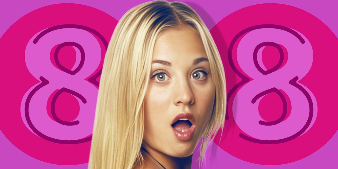 Custom image of Kaley Cuoco next to two number 8s