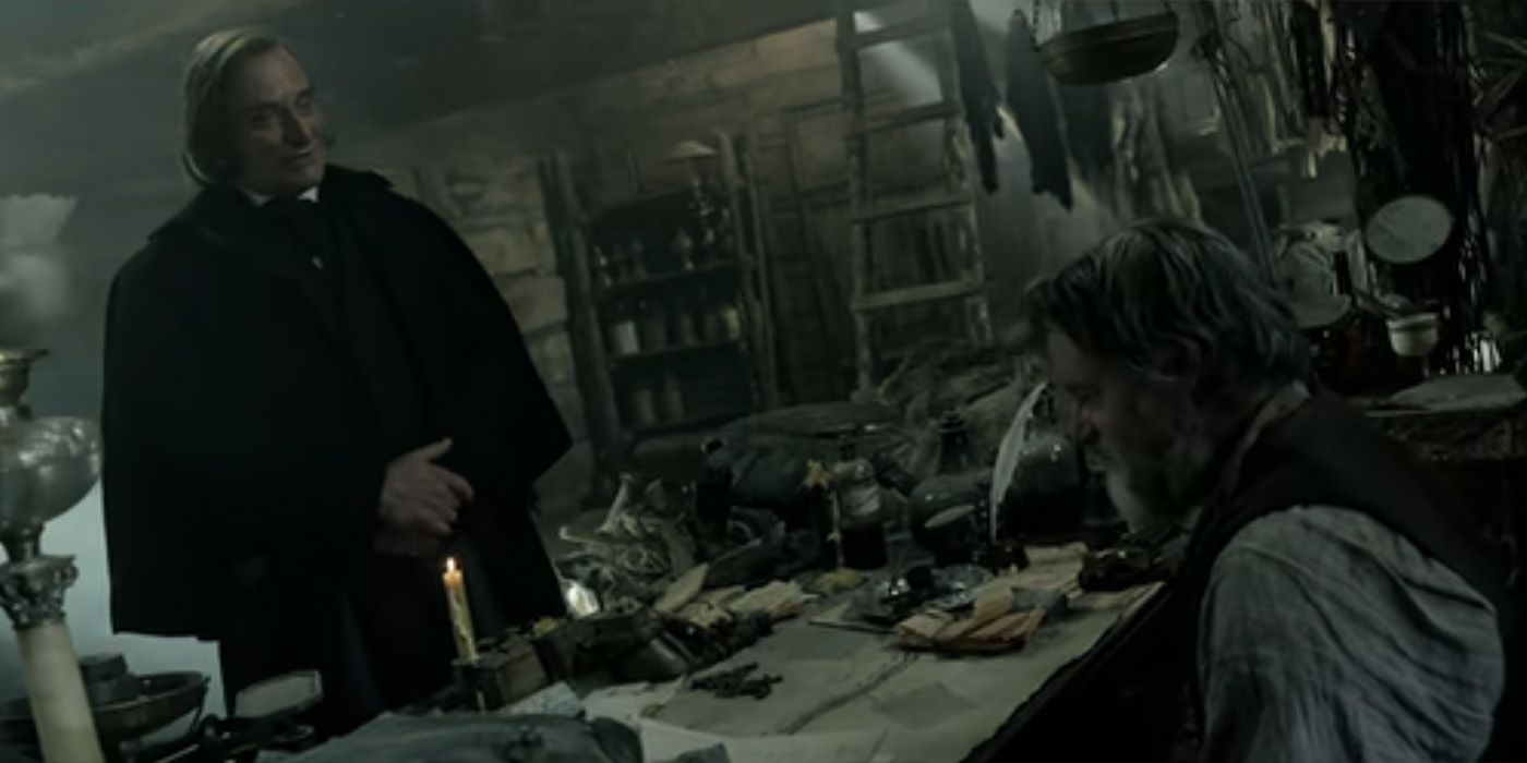 Brigham Young (Kim Coates) deals with Jim Bridger (Shea Whigham) on &lsquo;American Primeval&rsquo;
