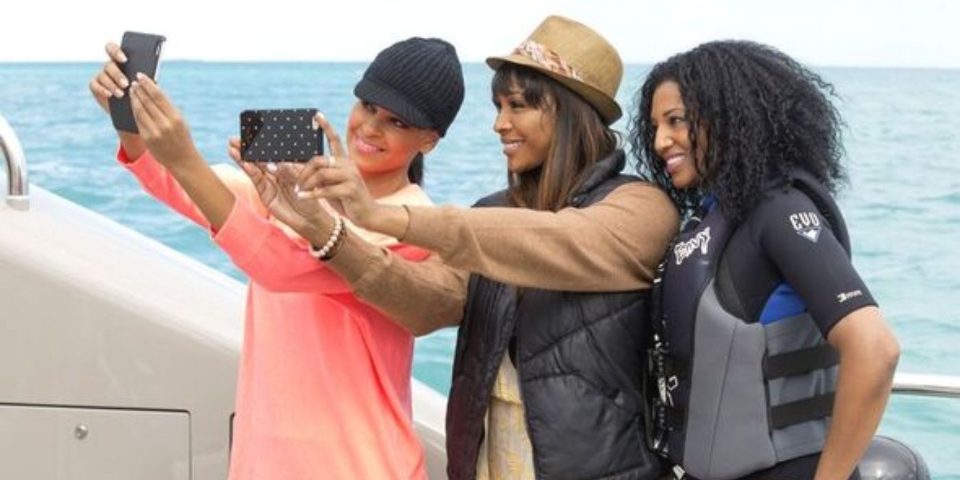 The Real Housewives of Atlanta stars Cynthia Bailey and Claudia Jordon take a selfie on &lsquo;Below Deck.'