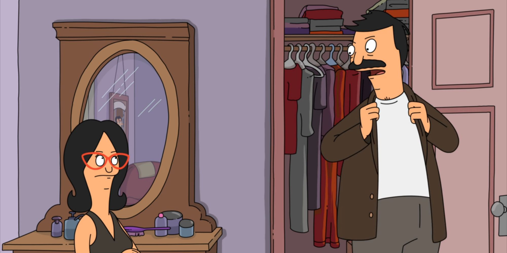 Linda and Bob Belcher get ready for &lsquo;Cake&rsquo; in Season 2, Episode 8 of &lsquo;Bob&rsquo;s Burgers.'