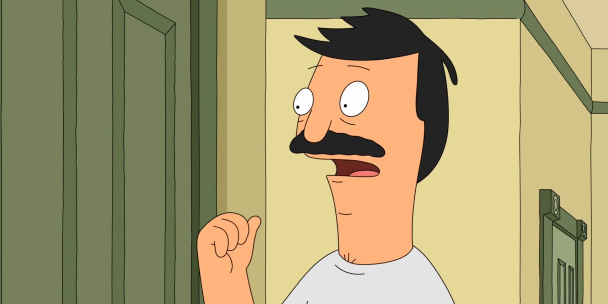 Bob talks to Louise through the door in Season 5, Episode 10 of 'Bob's Burgers.'