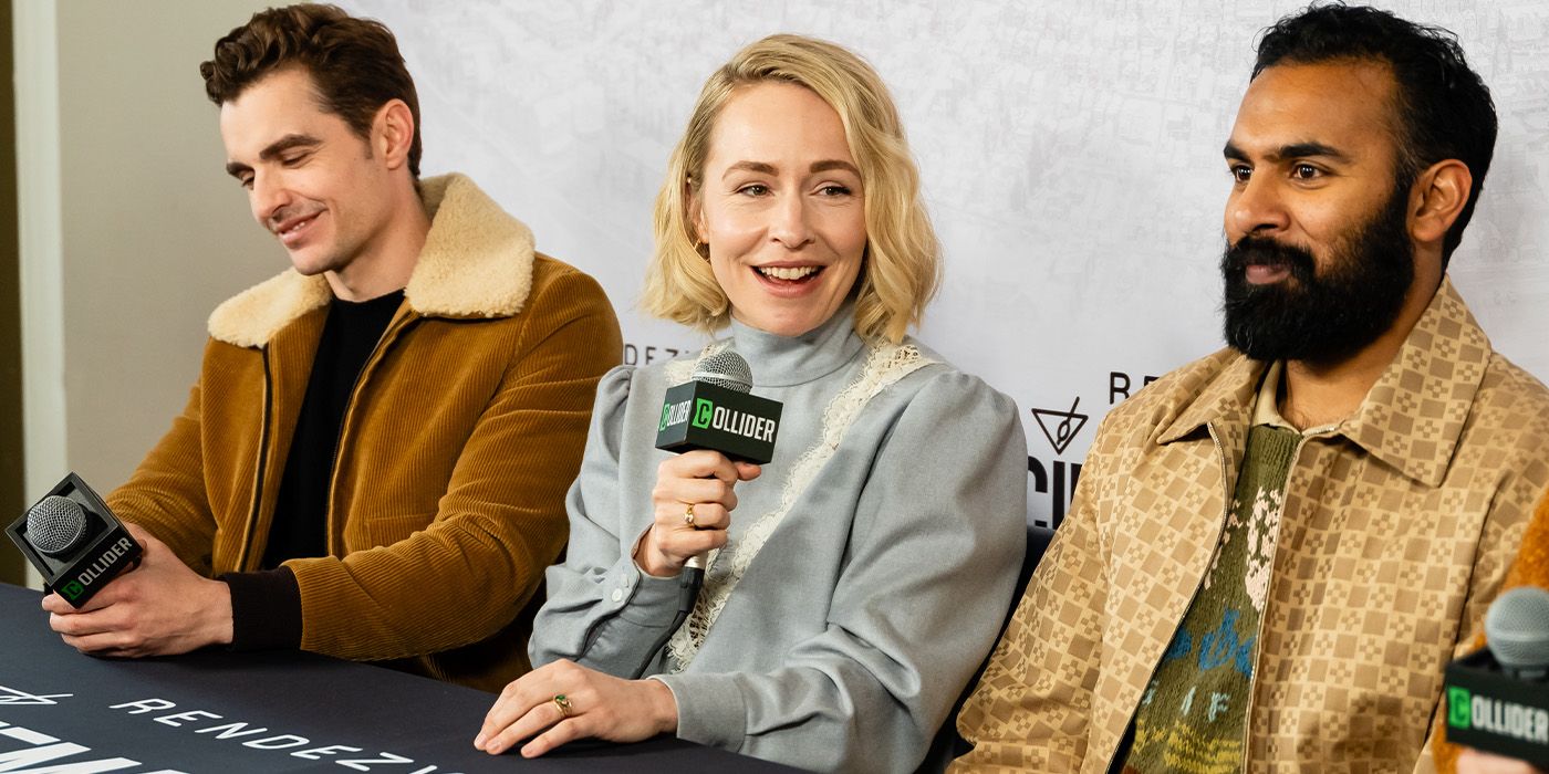 Dave Franco, Sarah Goldberg and Himesh Patel at Sundance 2025 for Bubble &amp; Squeak