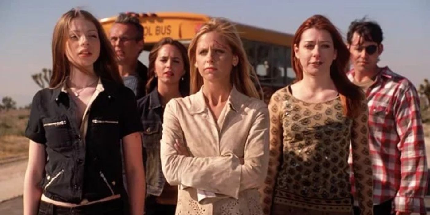 Buffy, played Sarah Michelle Gellar, and her friends in &lsquo;Buffy the Vampire Slayer&rsquo; Season 7, Episode 22.