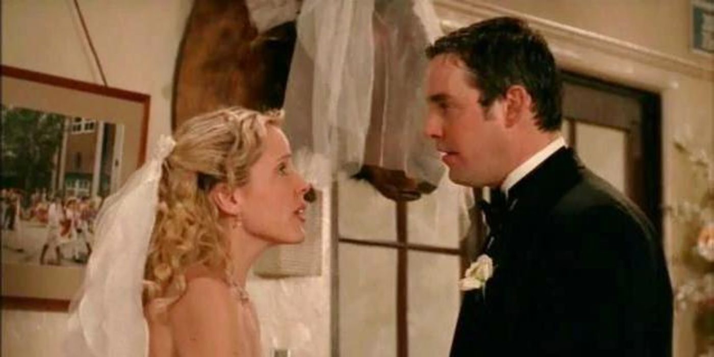 Anya, played by Emma Caulfield, talking to Xander, played by Nicholas Brendon, in &lsquo;Buffy the Vampire Slayer&rsquo; Season 6, Episode 16.