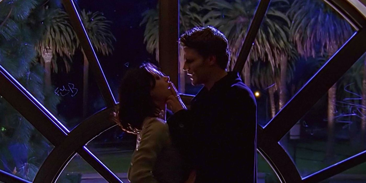 Angel, played by David Boreanaz, killing Jenny Calendar in &lsquo;Buffy the Vampire Slayer&rsquo; Season 2, Episode 17.