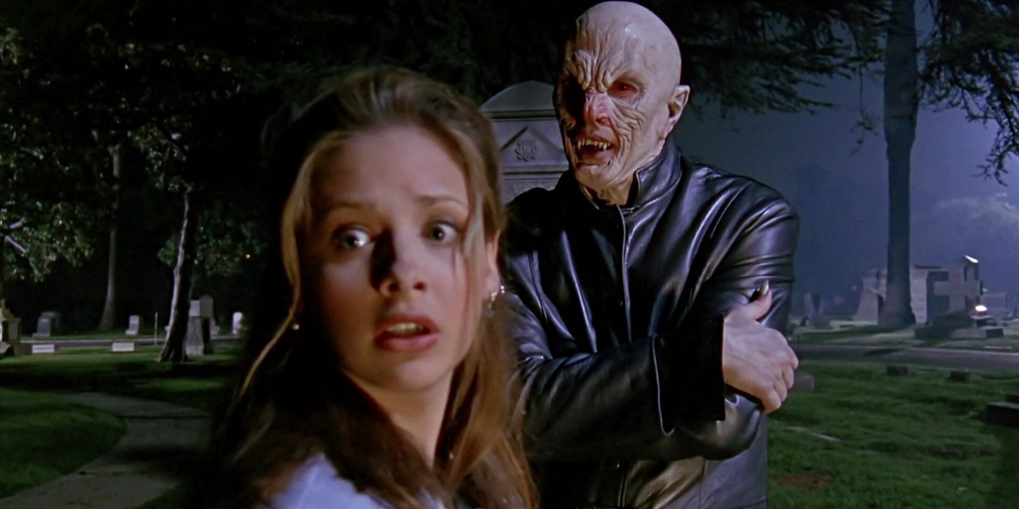 Buffy running from a demon in Buffy the Vampire Slayer