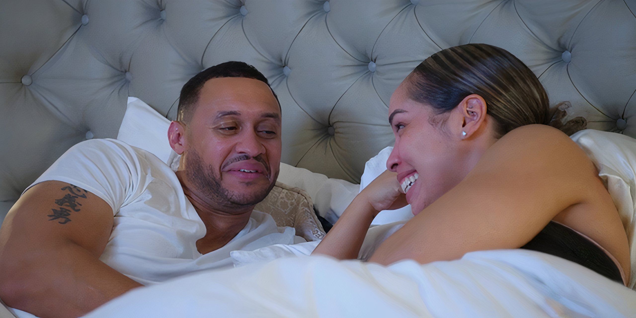 Camille and Thomas In Bed Married at First Sight MAFS