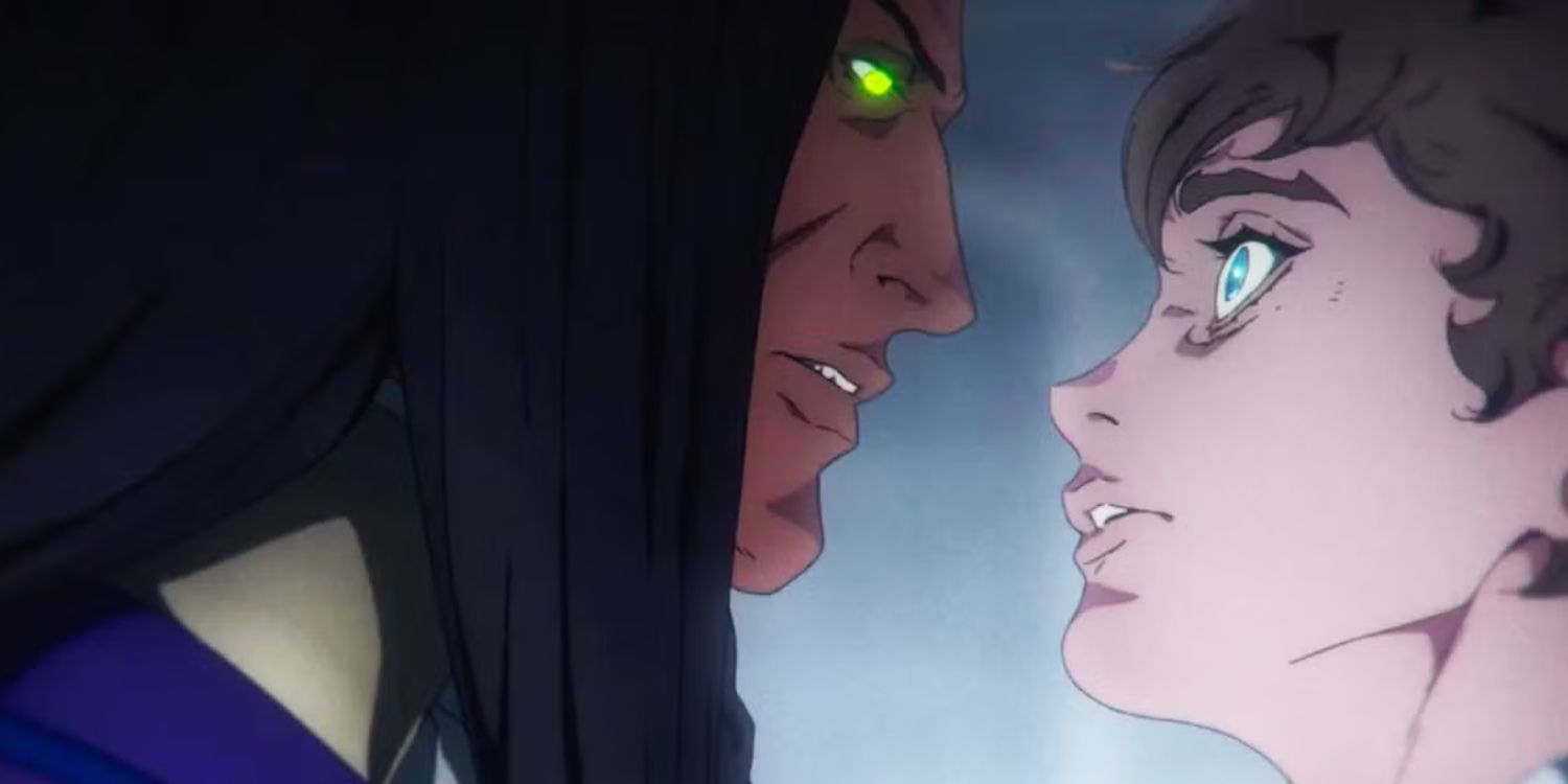 Olrox (Zahn McClarnon)  threatens young Richter Belmont (Edward Bluemel) in Castlevania: Nocturne
