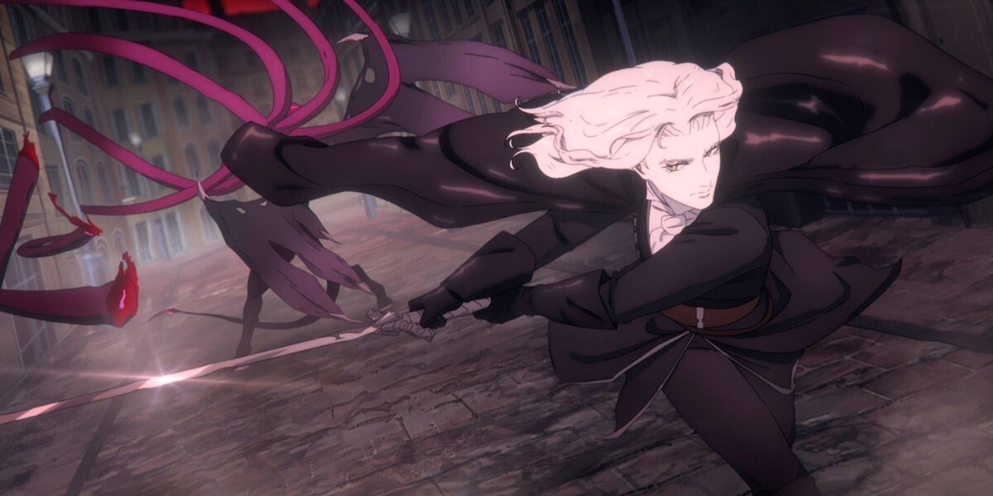 Castlevania: Nocturne Season 2-Alucard flying away.