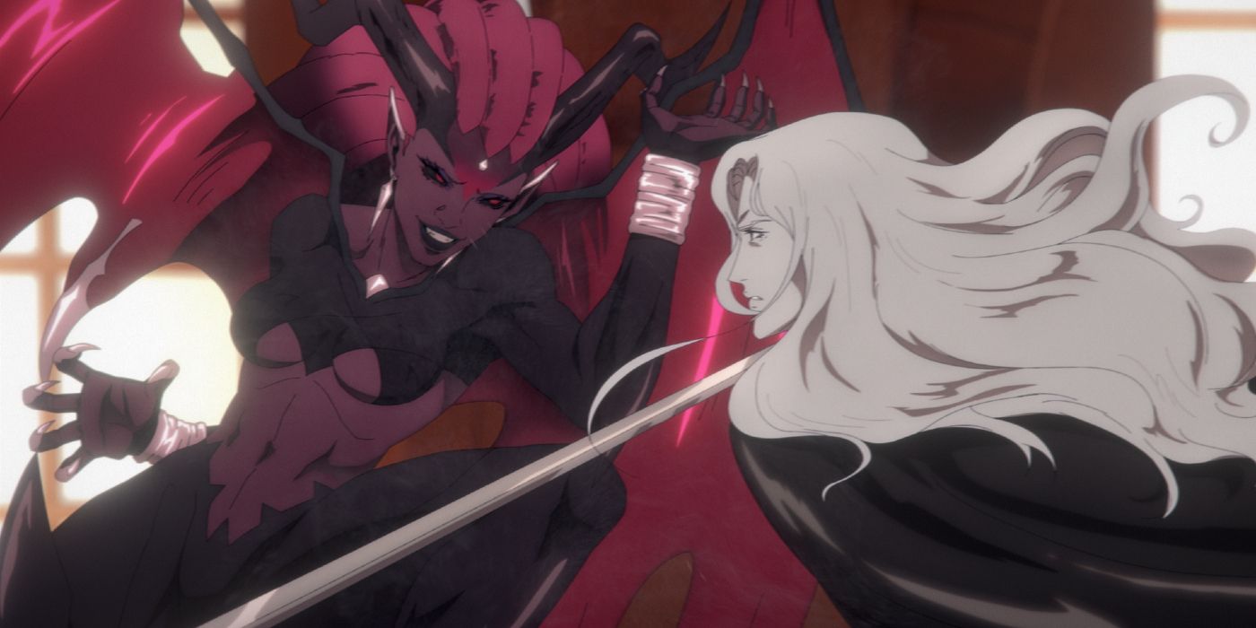 A reborn Drolta clashes with Alucard in Castlevania: Nocturne Season 2