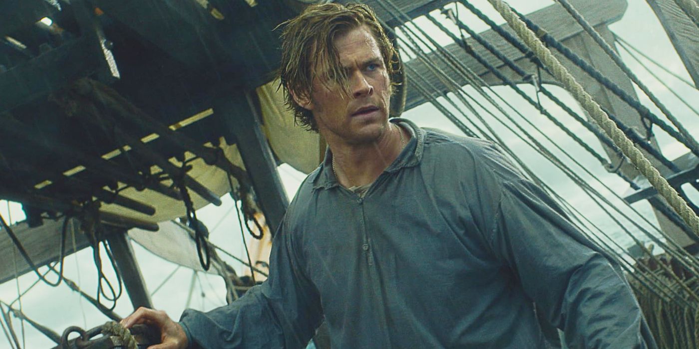 Chris Hemsworth as First Mate Owen Chase right before the sperm whale strikes in 'In the Heart of the Sea'.