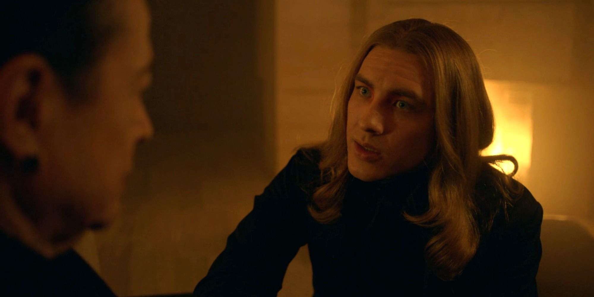 Michael (Cody Fern) talks to Miriam Mead (Kathy Bates) in S8, E4 of 'American Horror Story: Apocalypse.'