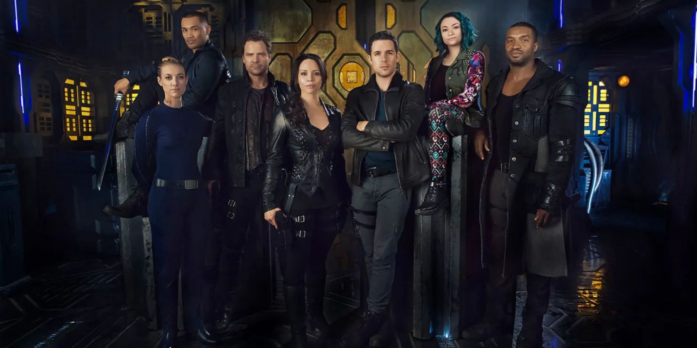 The cast of Dark Matter posing for a promotional image