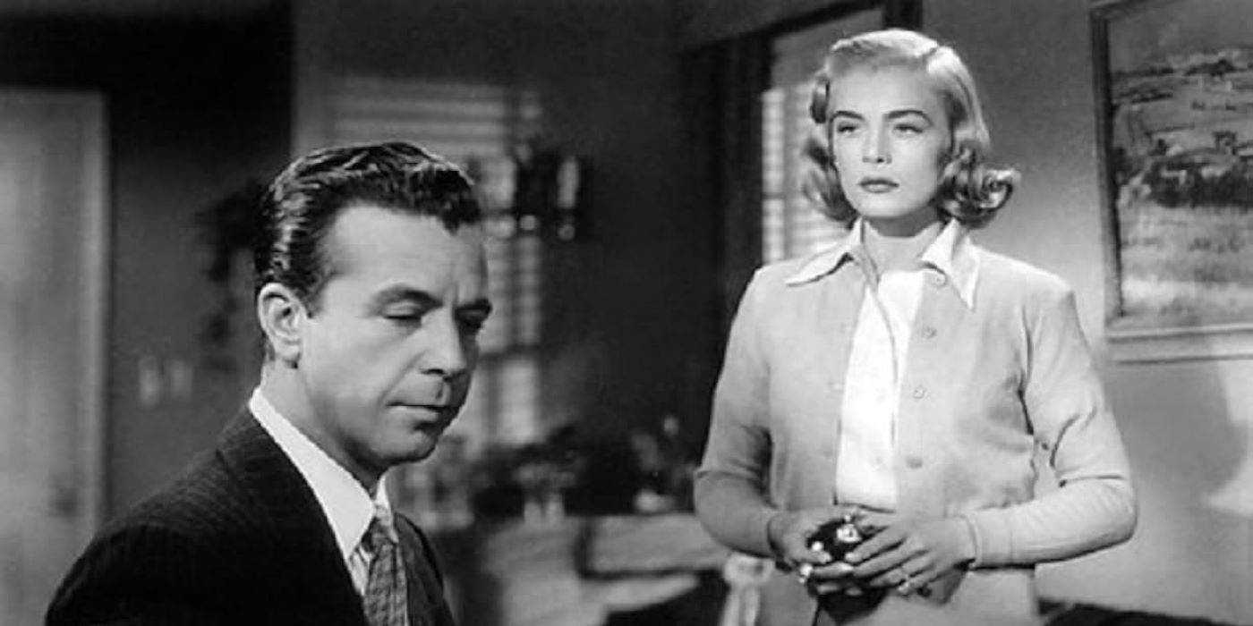 Dick Powell and Lizabeth Scott in Pitfall