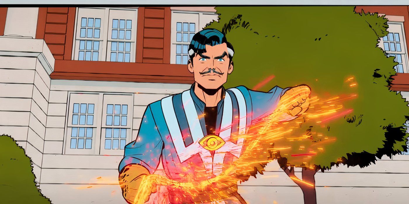 Doctor Strange manifesting a magic whip in Your Friendly Neighborhood Spider-Man