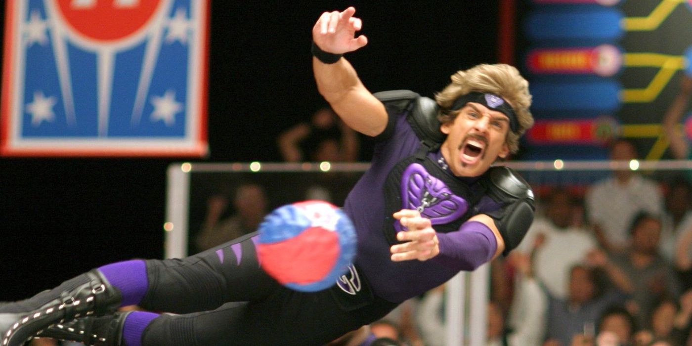 Ben Stiller's White Goodman slings a dodgeball in 'Dodgeball: A True Underdog Story'.