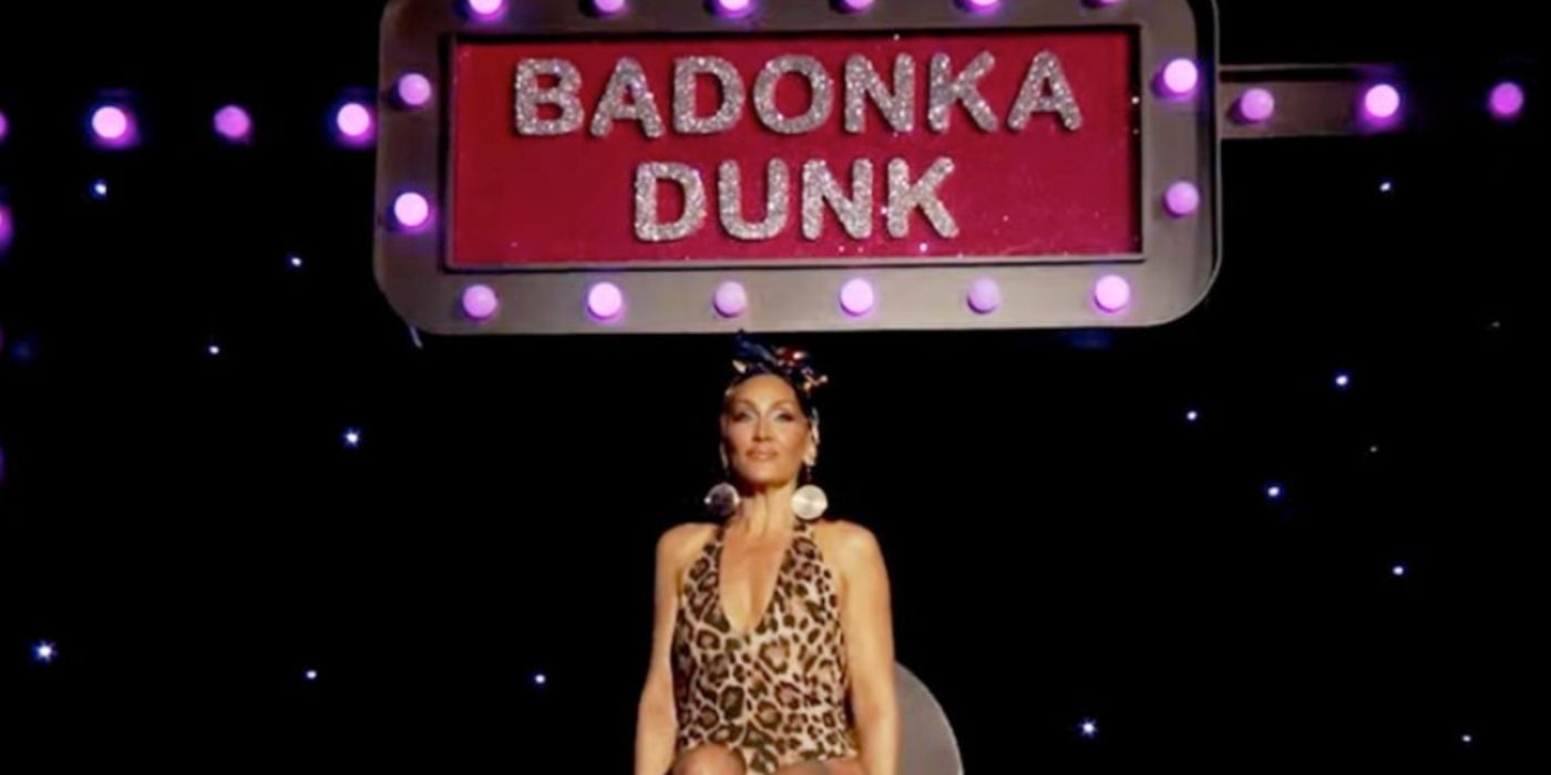 Michelle Visage sits in the Badonka Dunk Tank in 'RuPaul's Drag Race' Season 17's latest twist.