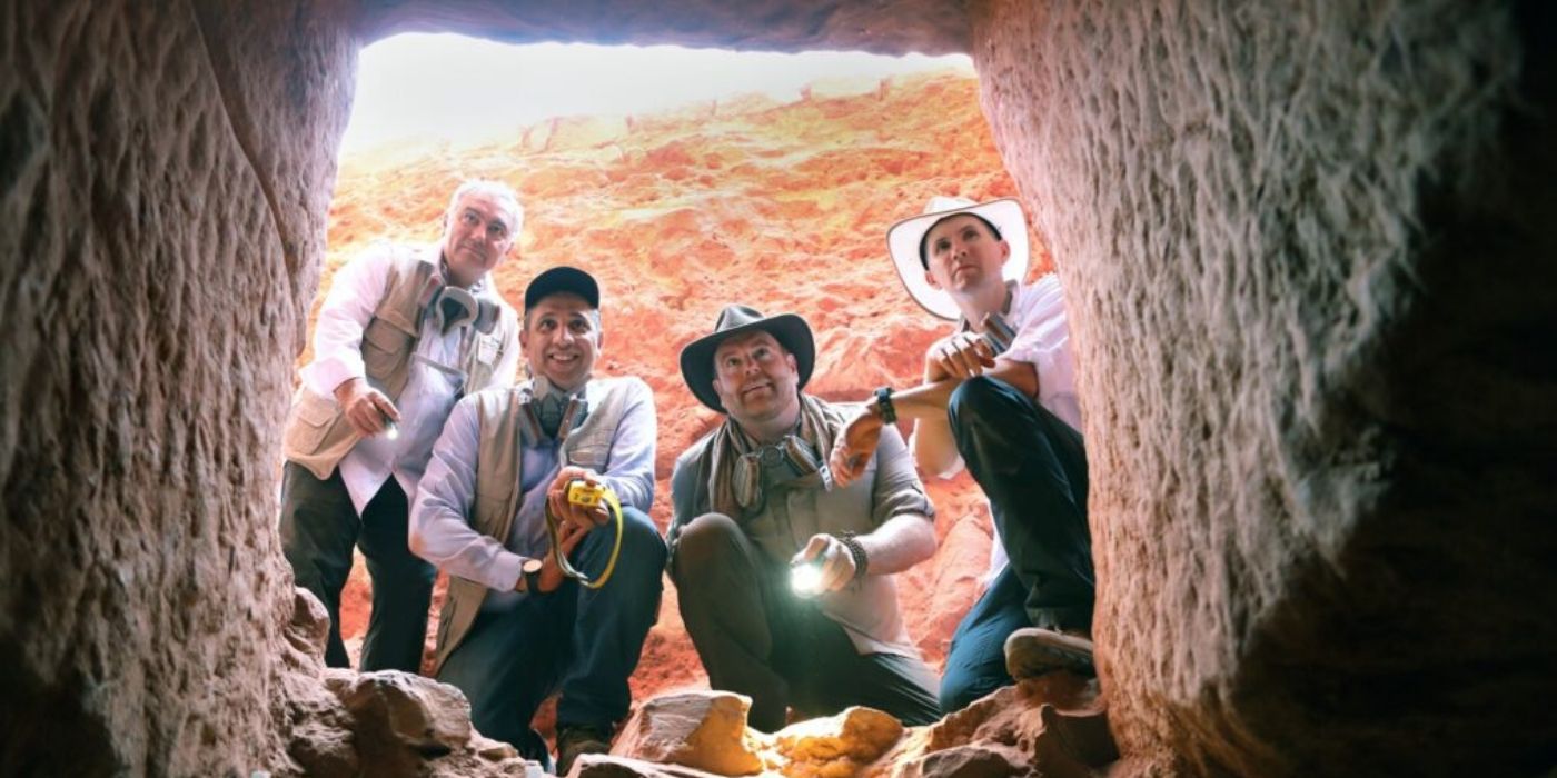 The 'Expedition Unknown' team looks for treasure at the 'Indiana Jones' filming location.