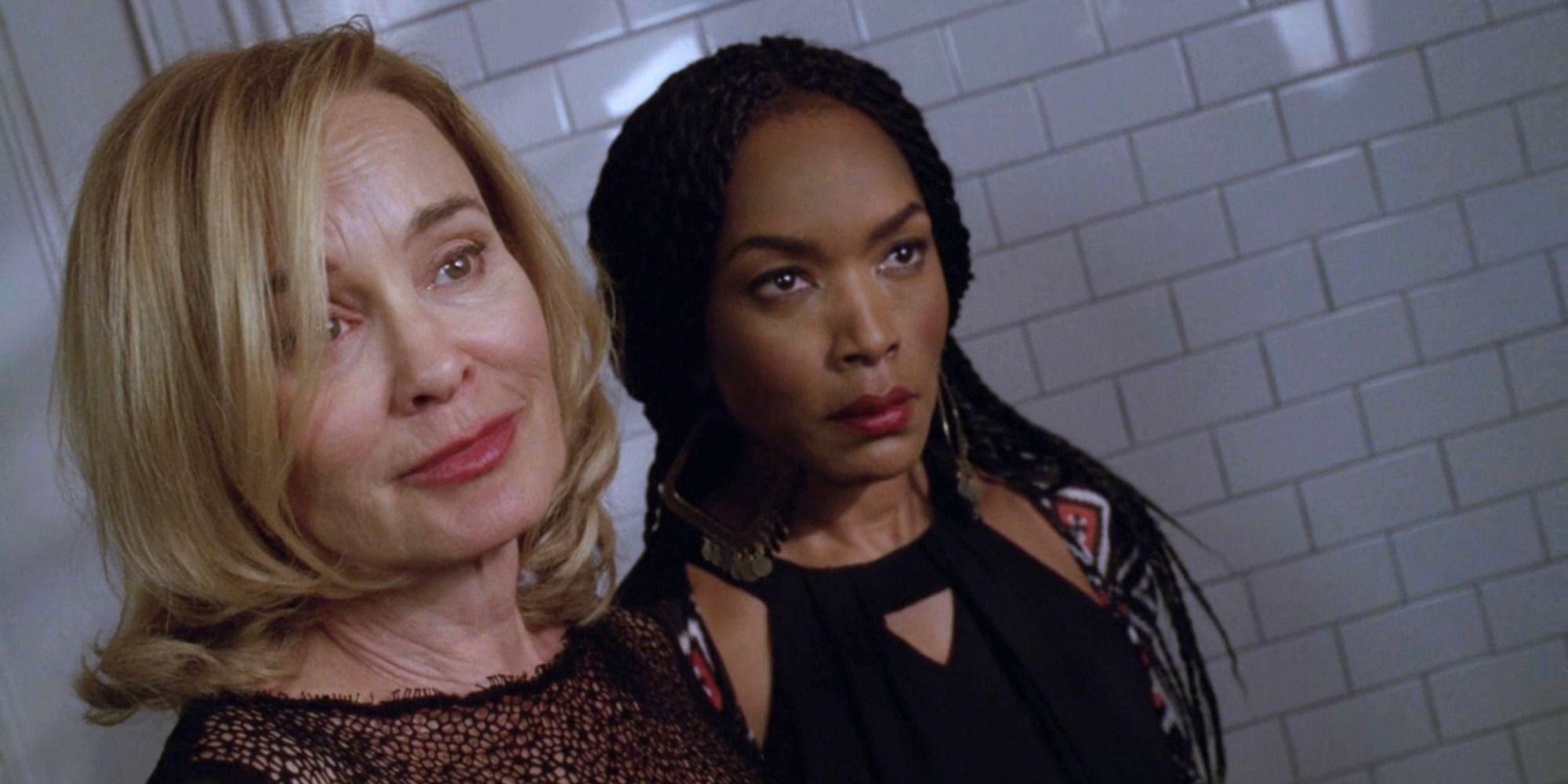 Fiona Goode (Jessica Lange) and Marie Laveau (Angela Bassett) in episode 10 &lsquo;American Horror Story: Coven.'