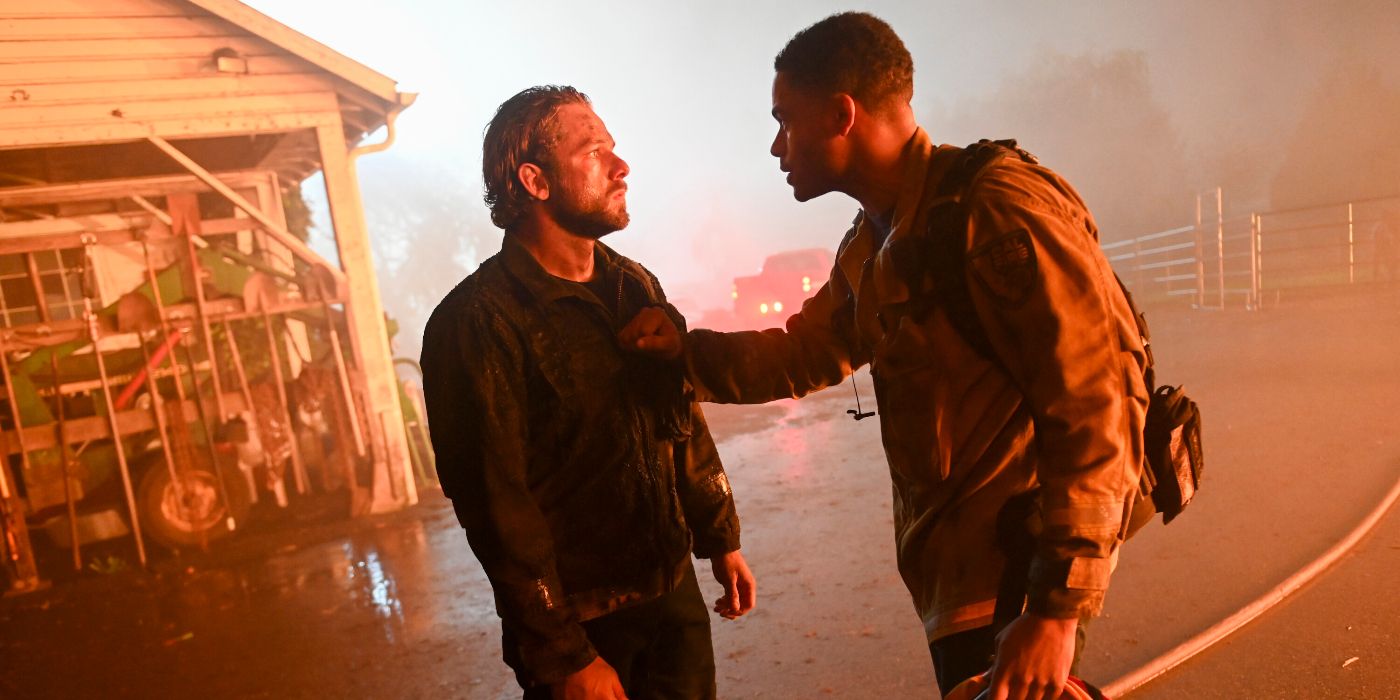 Max Thieriot y Jordan Calloway en Fire Country Temporada 3 Episodio 9