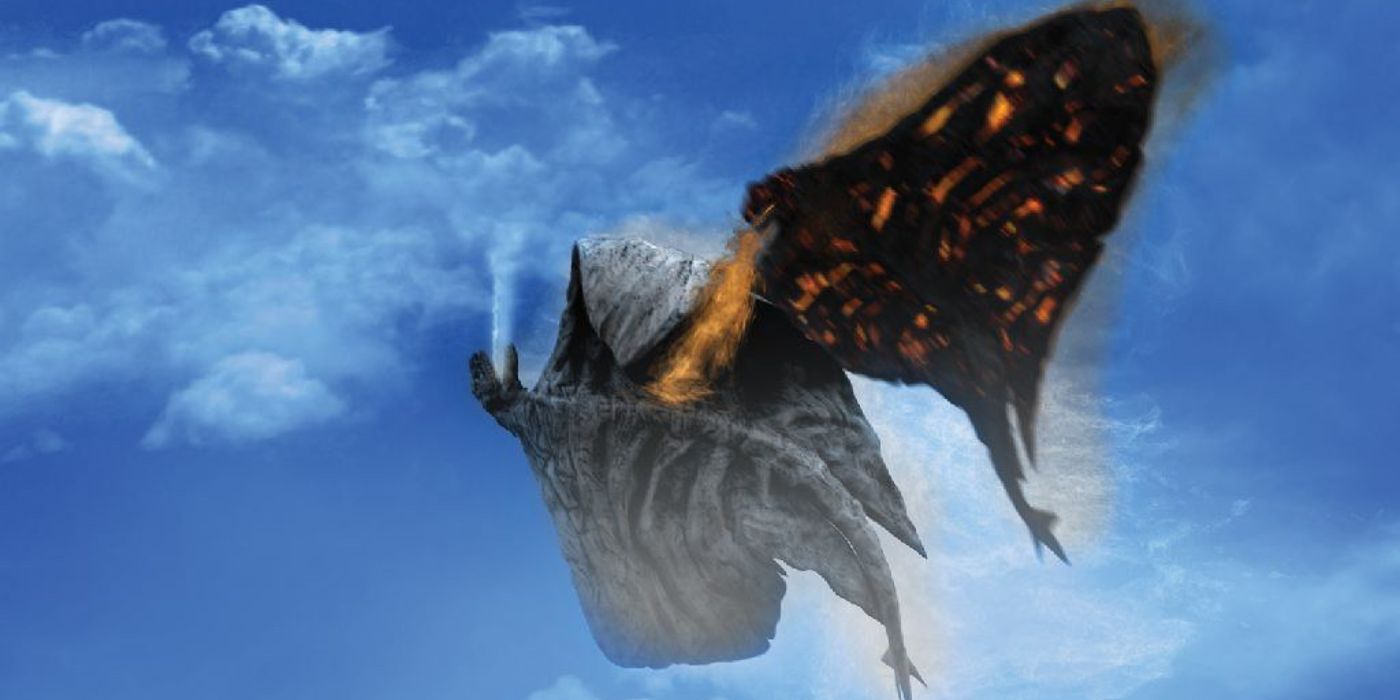 A fire dragon battling an ice dragon