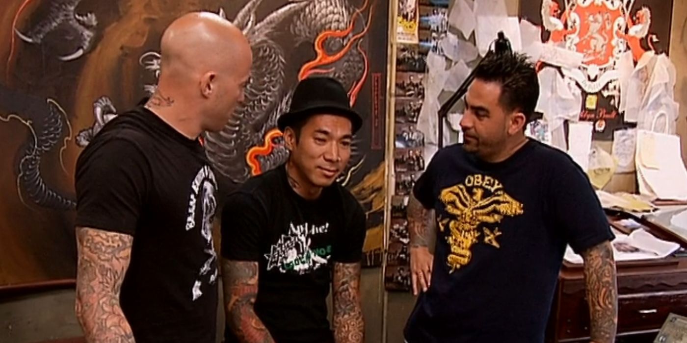 The 'Miami Ink' crew behind the counter.