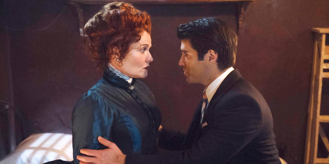 Rebecca Wisocky and Asher Grodman in Season 2 Episode 16 of Ghosts