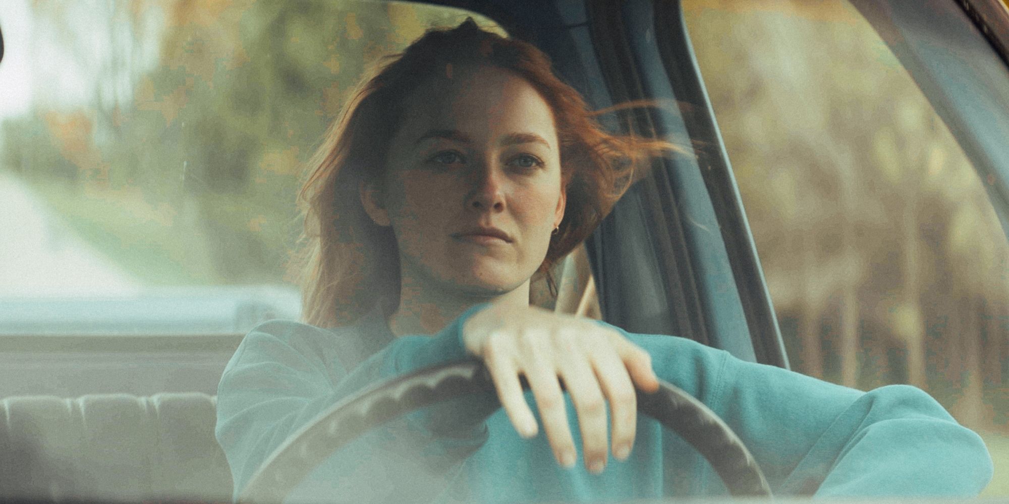 Jenny, played by actor Madison Lawlor, drives a pickup truck in Green and Gold.