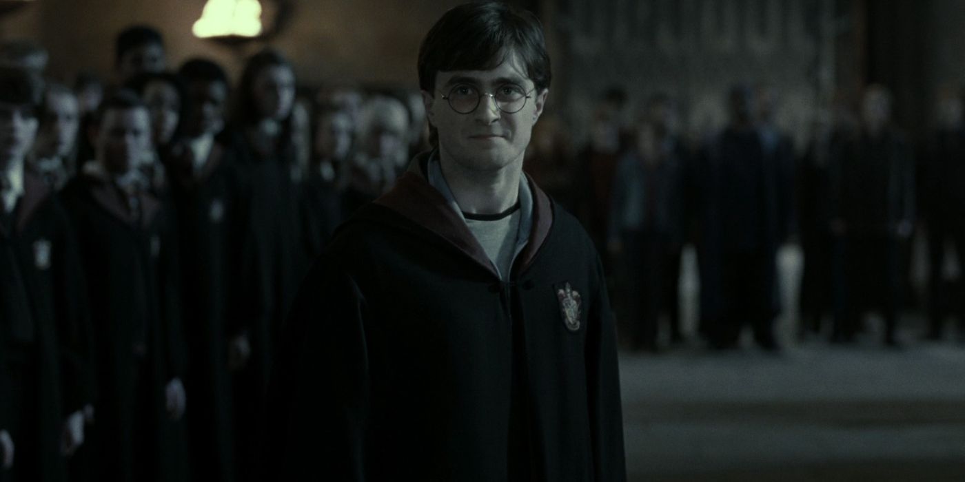 Harry Potter, played by Daniel Radcliffe, talking to Snape, played by Alan Rickman, in &lsquo;Harry Potter and the Deathly Hallows: Part 2.'
