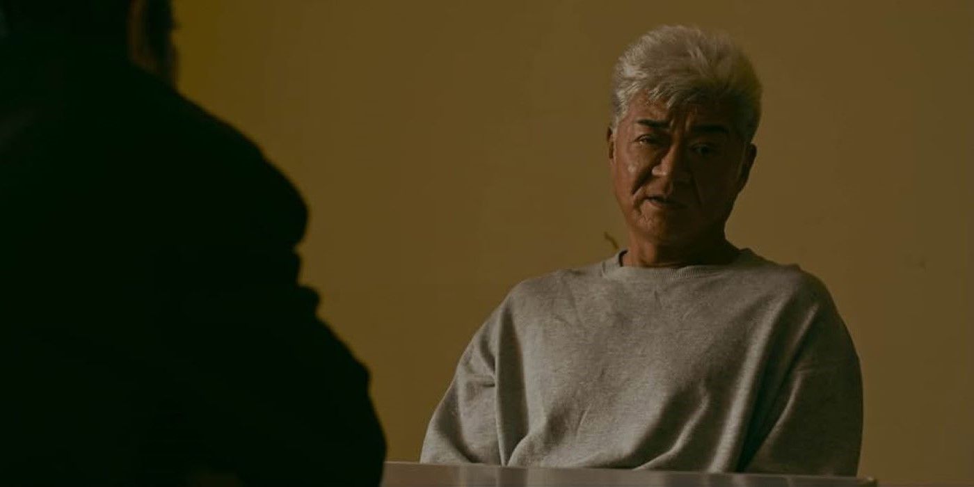 Close up of Hitoshi Ozawa as Torada while in prison in Bad City