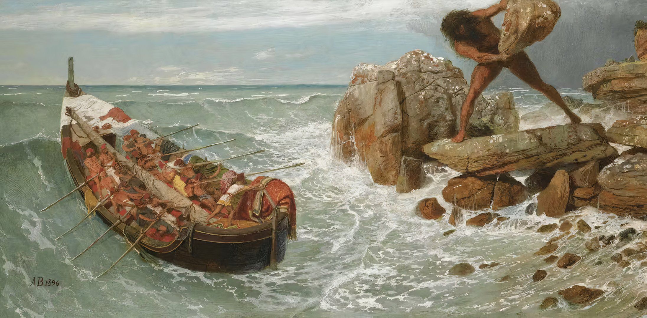 Artwork depicting the contenst of Homer&rsquo;s &lsquo;Odyssey&rsquo;