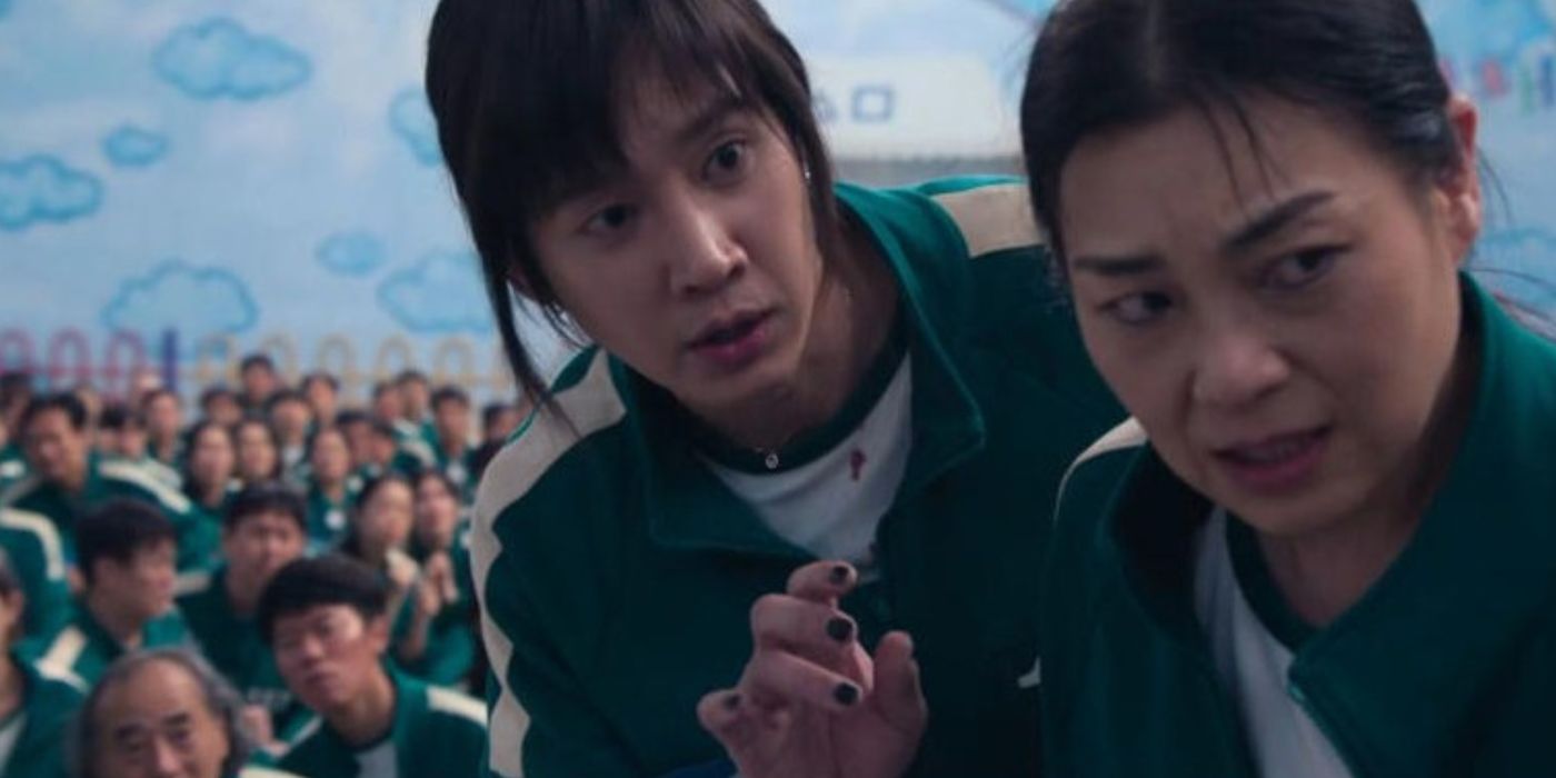 Hyun-ju encouraging her other partners during the games in Squid Game.