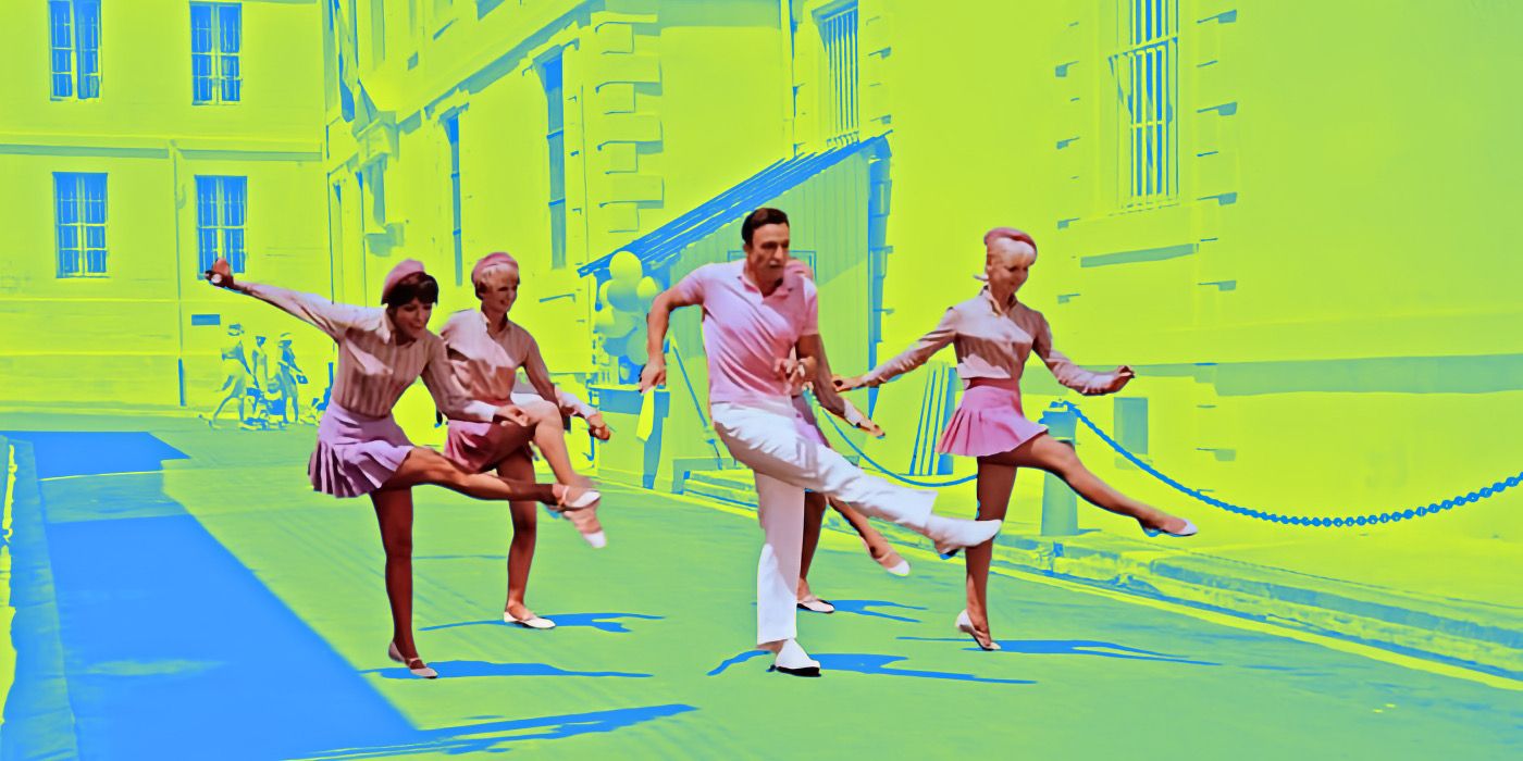 Gene Kelly dances in the street in ‘The Young Girls of Rochefort’