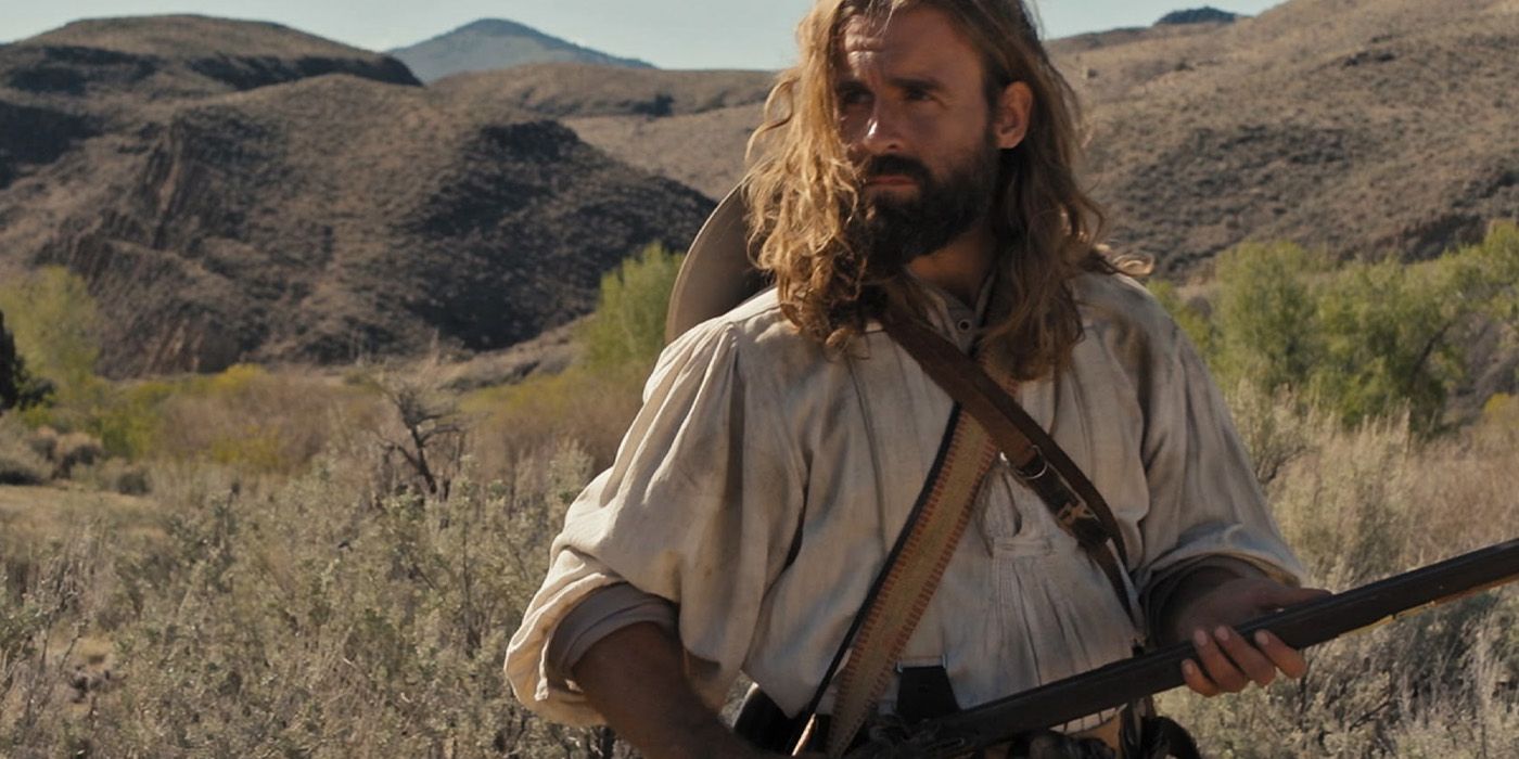 Jedediah Smith (James Hal Hardy) brandishes a gun in 'Into the Wild Frontier'.