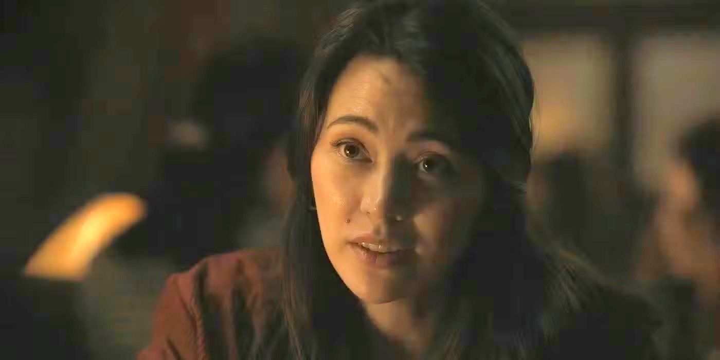 Jessica Henwick as Helen talking to Daniel who is off-screen in Silo Season 2.